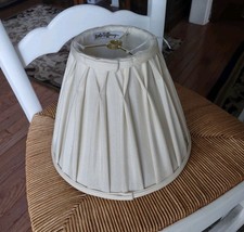 Dale Tiffany Lamp Shade 9x10" Smocked Pleated Fabric Beige Vintage
