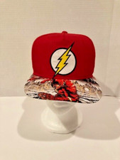 The Flash Snapback Flat Bill Baseball Cap Photoreal DC Comics Youth OSFM