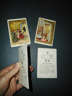 4 Cartes Pédagogiques Anciennes Du XIXe - Pré-cinéma, Lanterne Magique, école De Givors - Matériel Scolaire