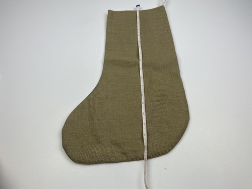 18 Count Brown Cross Stitch Fabric Christmas Stocking Shape With White Backing - Picture 8 of 8