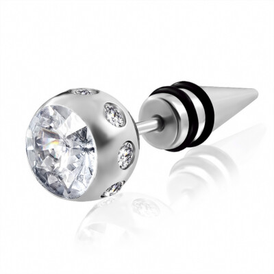 Edelstahl Piercing Fake Expander G-1.2mm Ohr Zirkonia Stainless steel y-qpc025