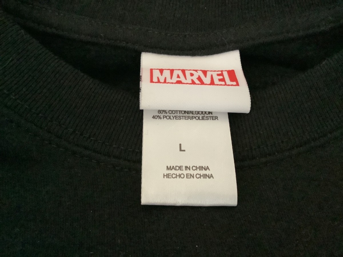 Marvel Comics Super Heroes Avengers 2 Sided Adult Crewneck black