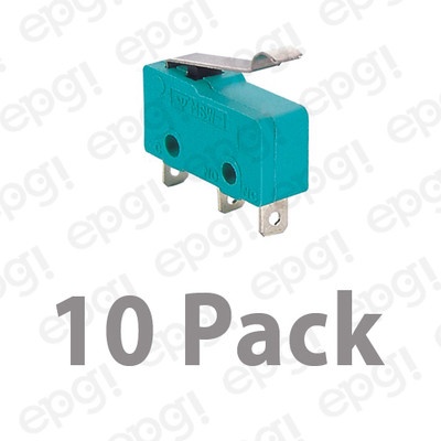 NORMALLY OPEN/NORMALLY CLOSED ''BENT LEVER'' MICRO SWITCH 10A - 125V#MSW14G-10PK