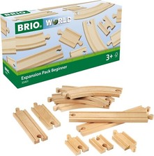 World Expansion Pack Beginner - 11-Piece Wooden Train Track Set - Compatible