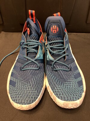 US8 Adidas Harden Vol2 Mens Shoe Primeknit AH2216 Blue Night Cyan Red Boost Adidas Harden Vol 2 Sz 12 Blue Night AH2216 Cyan Red  main image 3
