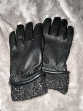 BLACK BROWN 1826 Men  s Glove BLACK M Genuine Leather Gloves NWT