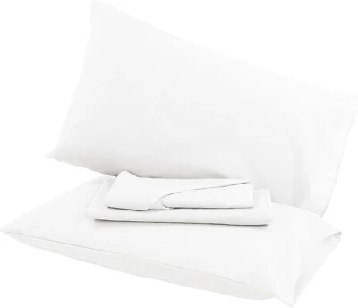 VITERBO BIANCHERIA Completo Letto Lenzuolo Sofia Bianco Tinta Unita 100% Cotone Albergo B&B Hotel