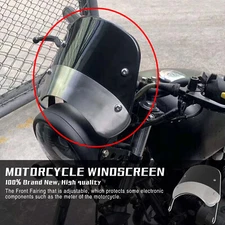 Universal Motorcycle Headlight Fairing Windshield Windscreen 5-7'' Round Black