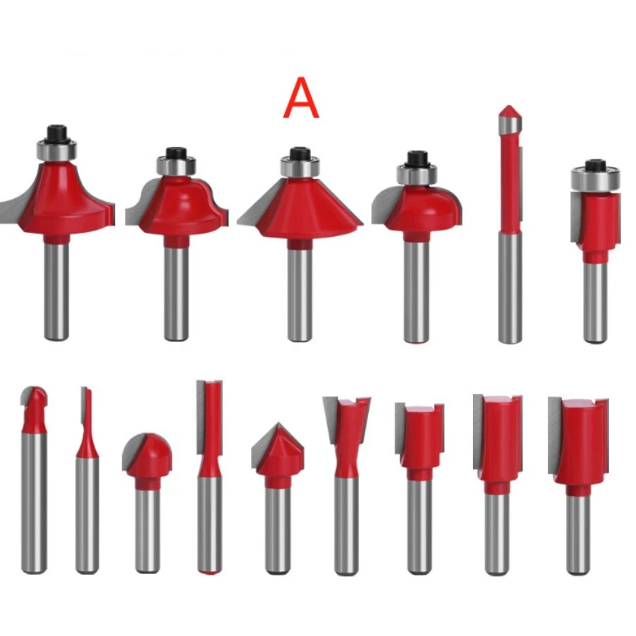 15pcs 1/4inch Router Bits Set Woodworking Tool Cutter Shank Tungsten Carbide A/B - Image 3 of 4