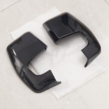 GLOSS BLACK LEFT+RIGHT DOOR WING MIRROR COVERS CAPS PAIR FOR FORD TRANSIT CUSTOM