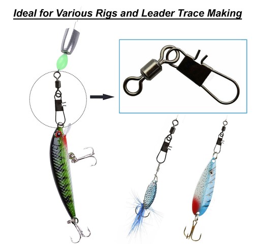 Fishing Swivels Snaps Kit Rolling Barrel Swivel Lure Connector Tackle Box 1#-10# - Picture 14 of 48