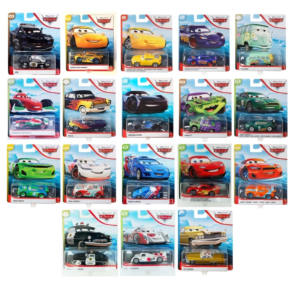 COCHE CARS VEHICULO METAL JUGUETE DIECAST DISNEY PIXAR MATTEL RAYO MATE DINOCO