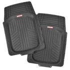 Black Deep Dish Rubber Car Floor Mats for Auto 2pc Front Pair All Weather Liners