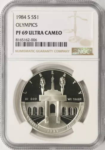 1984-S $1 Olympics Silver Dollar NGC PF69 Ultra Cameo
