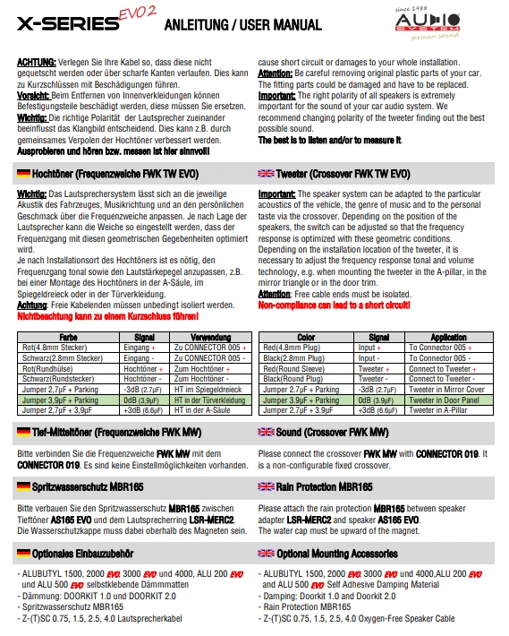 Auto Lautsprecher Mercedes AUDIO SYSTEM XFIT 300w C-Klasse W203 S203 CLK W209 - Bild 3 von 3