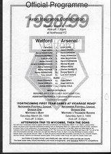 Watford v Arsenal. Avon Insurance Combination. 1998-1999