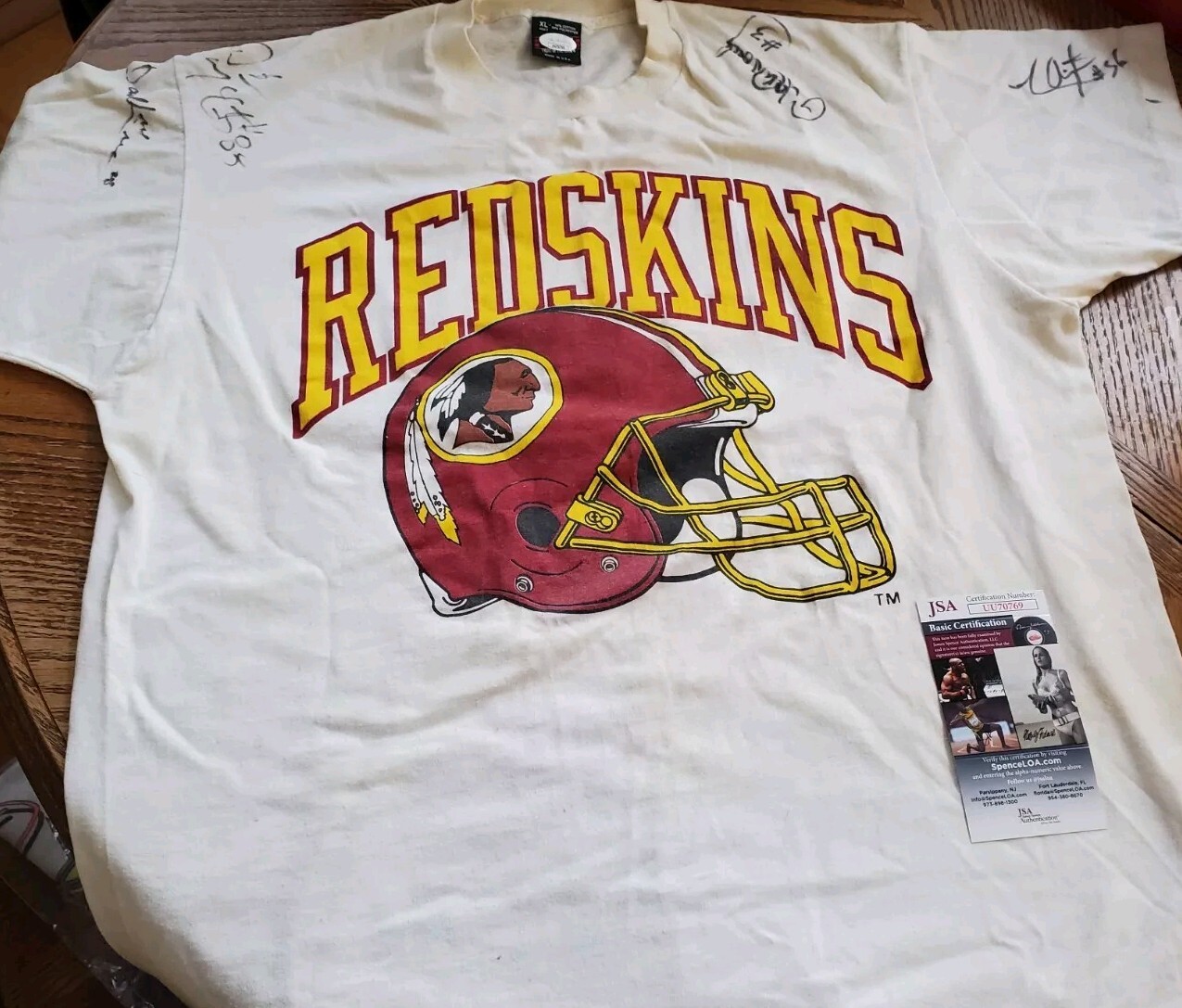Green Autographed Signed Washington Redskins Redskins Darrell LaVar Moseley Warren Vintage Shirt JSA 