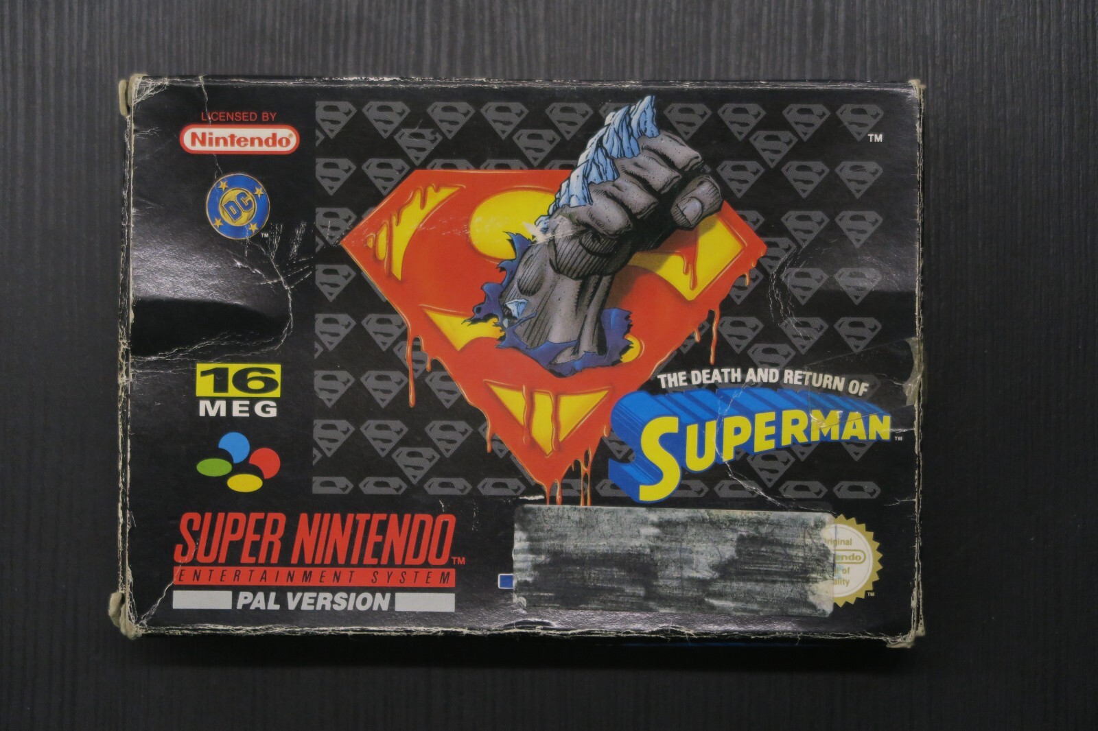 The death and the return of Superman Super Nintendo SNES Complet PAL UKV
