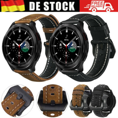 Für Samsung Galaxy Watch 4 Classic 42/46mm Active 2 40/44mm Leder Armband Ersatz