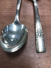 Lot 4 WM A Rogers AA HEAVY Oneida LTD Silver Plate Artistic Soup Spoons