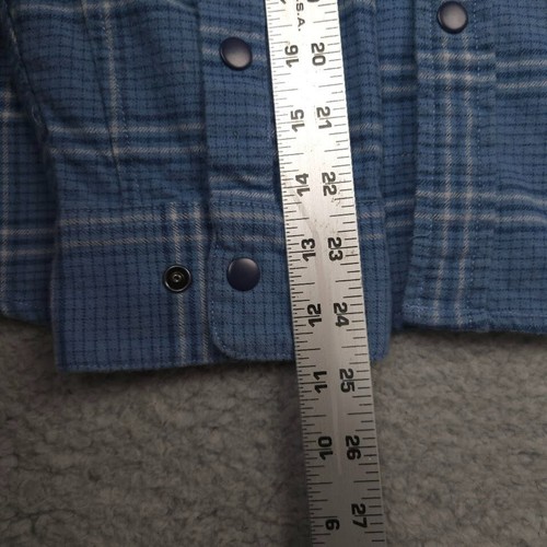 Howler Bros Plaid Flannel Button Down Shirt Men XL Blue Long Sleeve Western Snap - Picture 8 of 12