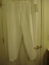 Womans Vtg Levi's Bend Over Stretch White Button Zip Dress Pants Siz 32W NEW USA