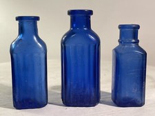 Cobalt Blue Small Glass Bottles - set of 3