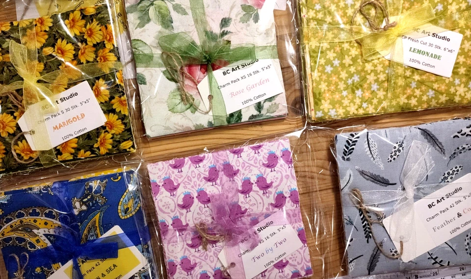 Charm Pack 5inch Moda Henry Glass 42Stk. Patchworkstoff Songbirds Garden 12,7cm - Bild 3 von 3