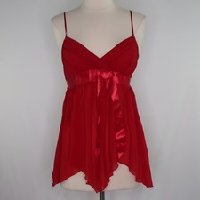 VTG Fredericks of Hollywood Sheer Red Lace Satin Lingerie Womens S