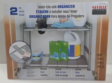 Seville Classics Under The Sink Organizer 2 Tier Adjustable Shelf Kitchen Bath