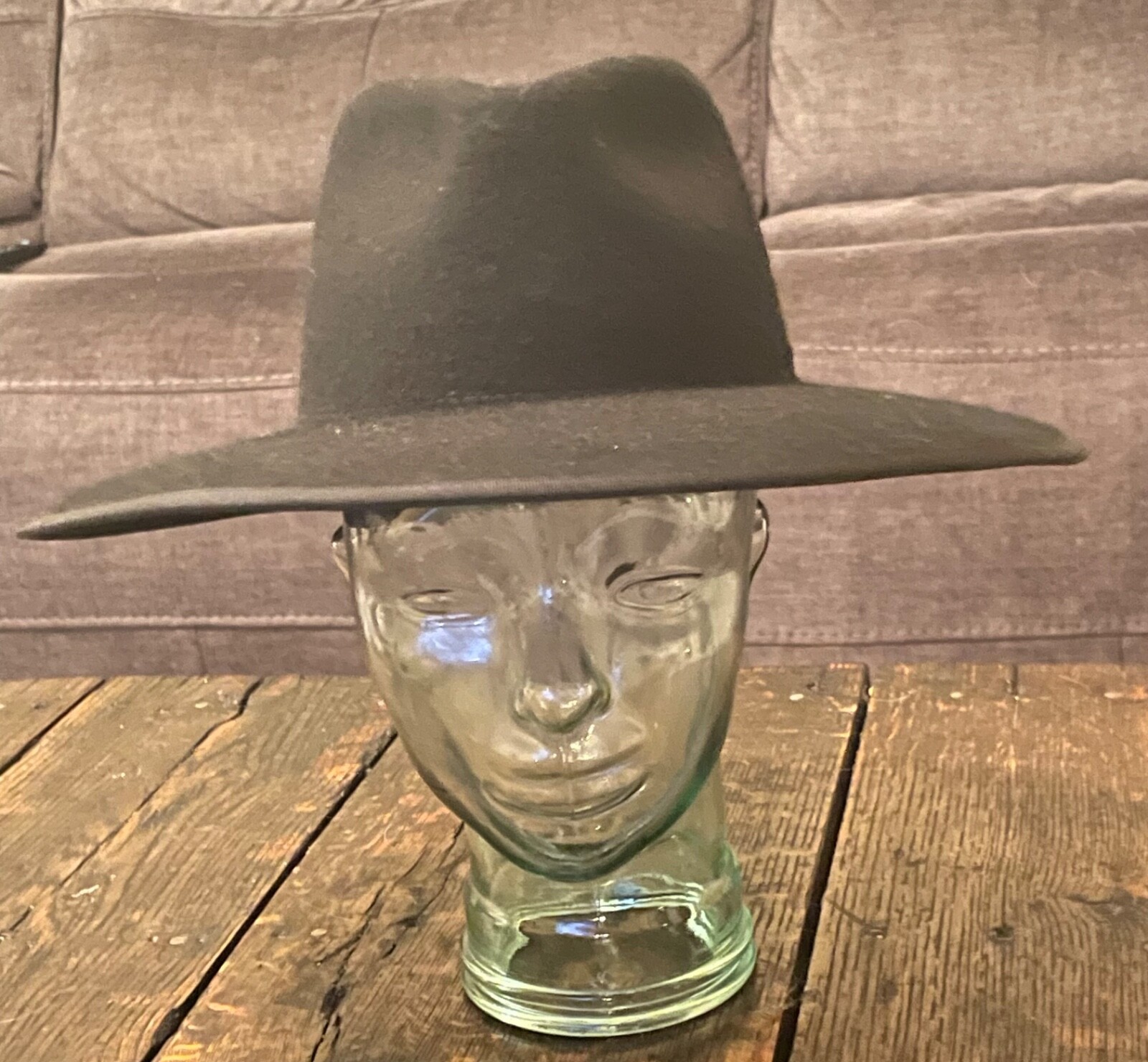 Brixton Men's Primrose Wide Brim 100% Wool Fedora Hat Black Size Small