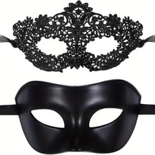 2pcs Couple Mardi Gras Venetian Masquerade Ball Mask Party Collection Halloween