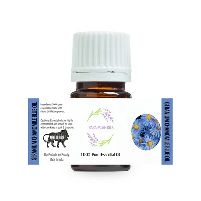 GUZARISH GERANIUM CHAMOMILE BLUE OIL PURE NATURAL ESSENTIAL PURE ORGANIC FROM INDIA USD