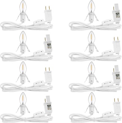 8Pcs Blow Mold Light Kit Rep. w/ C7 LED Bulb Village Lights, 6FT Blow 8 & On/off