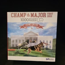 Champ & Major First White House Dogs Funwares jigsaw puzzle 1000pc EUC 