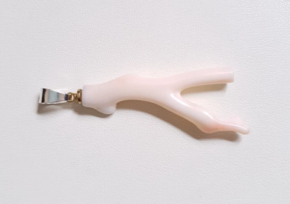 Hermoso Colgante Blanco Japonés Coral Marino Rama Coral Natural Collar Colgante Foto 4 de 4