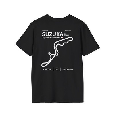 Suzuka Track Layout Shirt - Motorsport Outline Tee - Car Guy Gift