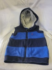 Nautica Knit Vest Navy Royal Blue Striped Boys Sz 24m Outerwear Sweater Hoodie