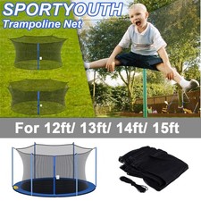 Trampoline Safety Net 12Ft-15Ft Weather-Resistant Enclosure Net for Round Frame