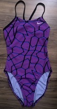Purple/blue/ Black NIKE one piece Racerback Swimsuit size 24/8 Girls