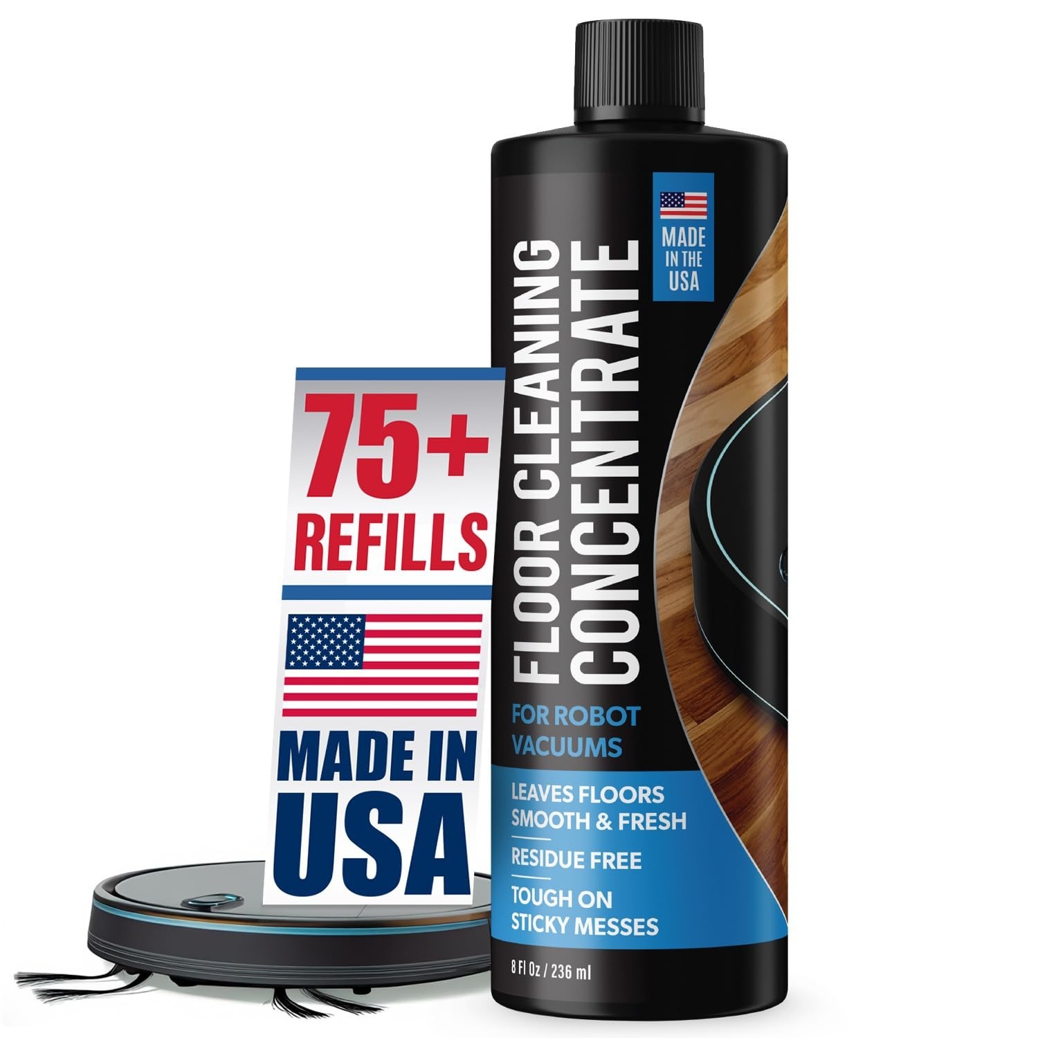 Robot Vacuum Floor Cleaning Concentrate for Mops - 75+ Refills Per Bottle - C...-image