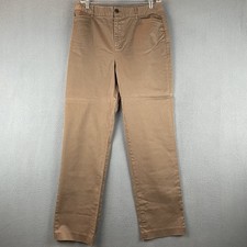 VTG Ralph Lauren Pants Sz 8 Chocolate Brown Twill Straight Leg Mid Rise Stretch