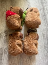 Lot of 4 Capybara Plush Keychains Stuffed Animal Kawaii Cute Gifts