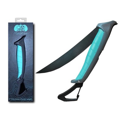 Toadfish Stowaway Fillet Knife, 8.5'' Razor Sharp Stainless-Steel Blade, Buil...