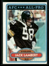 1980 Topps Jack Lambert 280 Pittsburgh Steelers