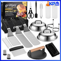 Grill ZubehöR Set 28TLG Plancha Spachtel Burger Smasher FüR Teppanyaki Grill