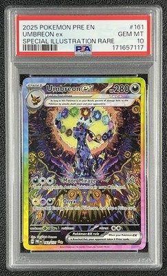 UMBREON EX PSA 10 2025 POKEMON PRE EN #161/131 SPECIAL ILLUSTRATION RARE SIR 117