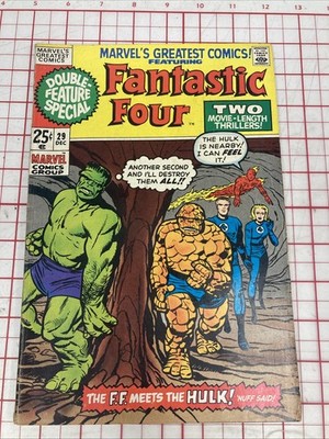 MARVEL'S GREATEST COMICS 29 1970 FANTASTIC FOUR vsHULK Reprint of F.F. #12 FN/VF