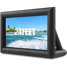 24Ft Inflatable Outdoor Movie Screen W/ Quiet Air Blower Front  Rear Projection
