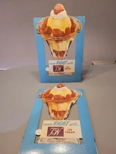 Vintage Ice Cream T&W Card Board  Counter Display Advertisement 60s/70s Pair